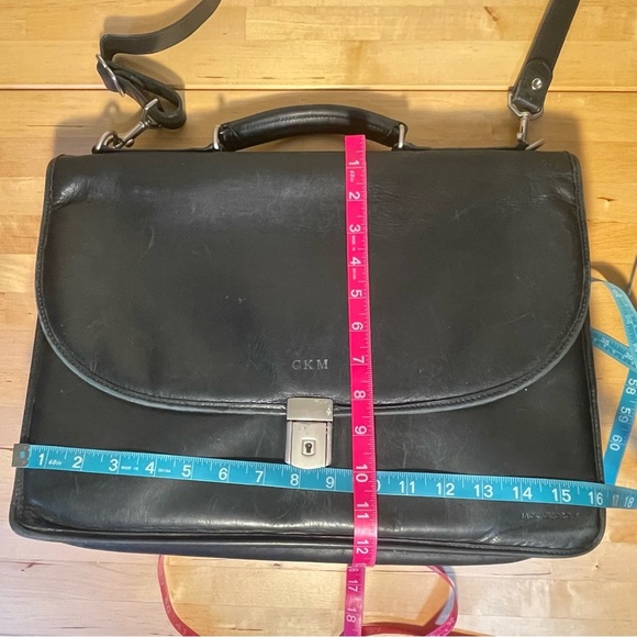 Jack Georges Elements Collection Double Gusset Flap Over Leather Briefcase - Picture 8 of 16